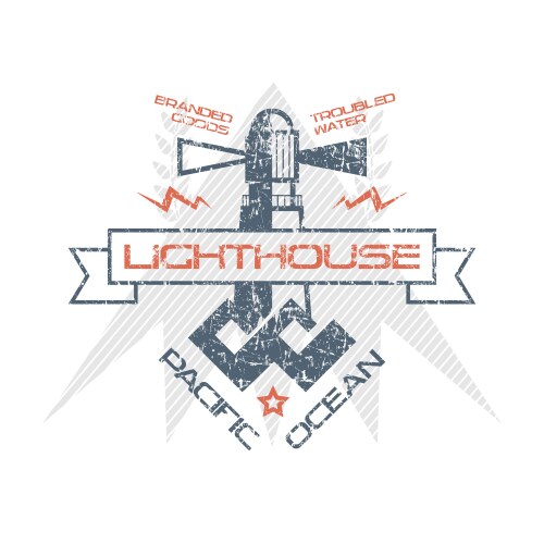 Lighthouse emblem for t shirt vector image