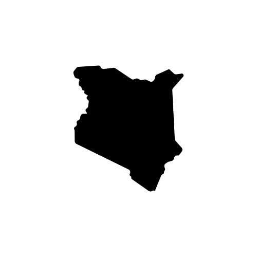 Kenya country map border icon vector image