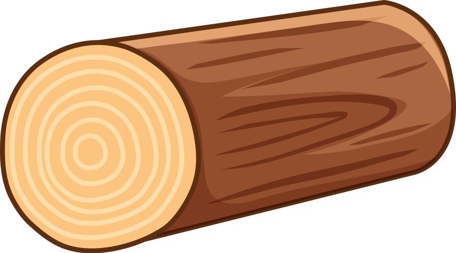 One wooden log on white background vector image