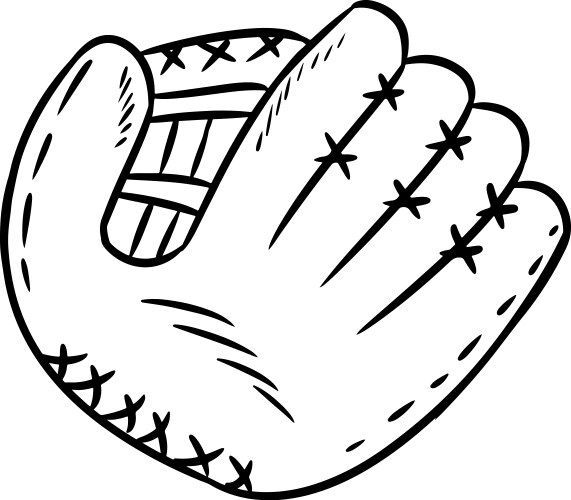 Hand drawn doodle sketch baseball glove vector image