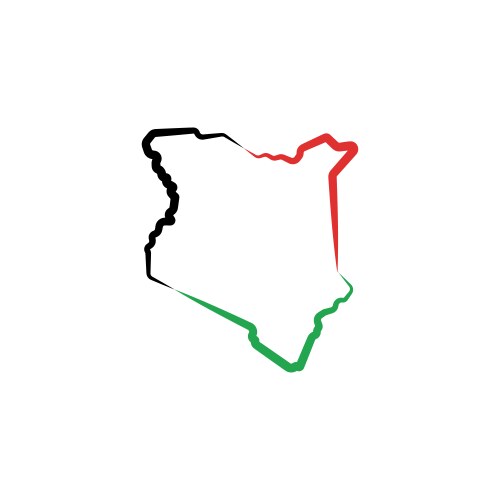 Kenya country map line border icon vector image