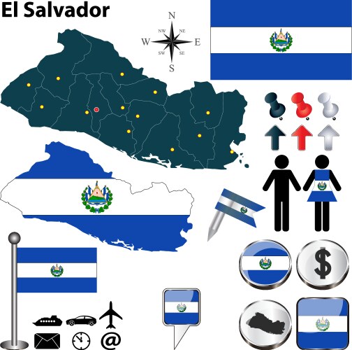 El salvador map vector image