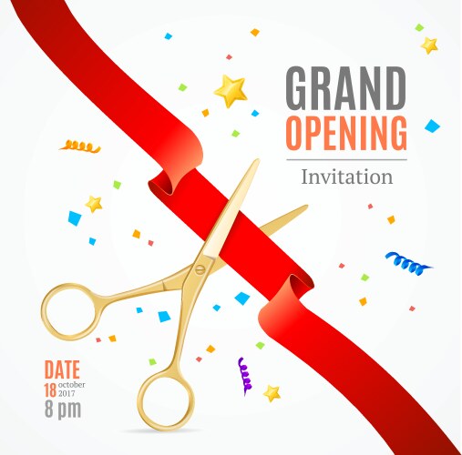 Grand opening invitation card vector image