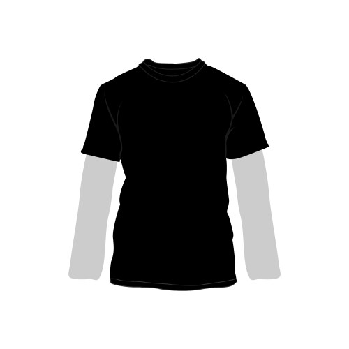 Black t-shirt long sleeve double fashion style vector image