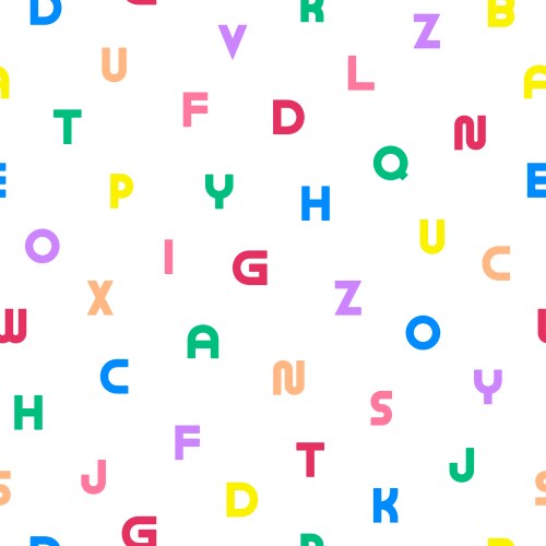 Simple seamless alphabet pattern vector image