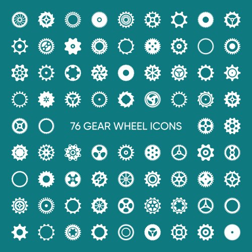 Set of gear wheel icons vector image