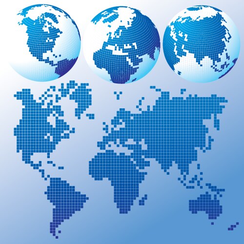 World map dots vector image