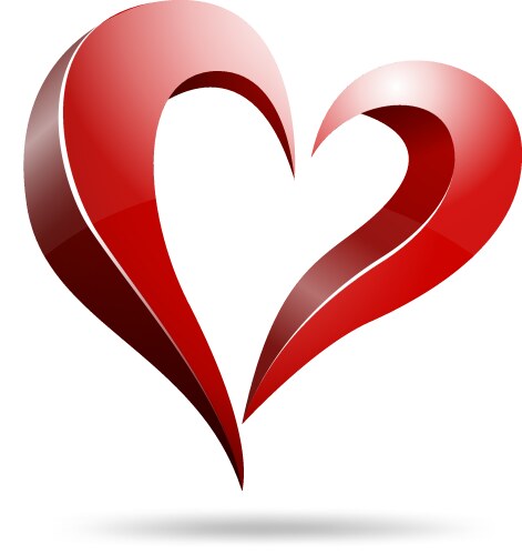 Logo heart shape design vector image