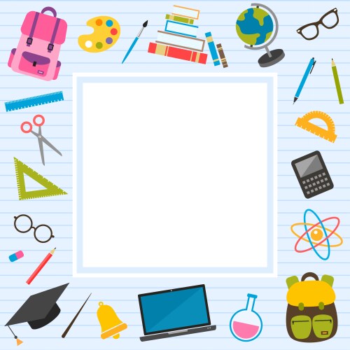 frame with back to school theme elements vector image