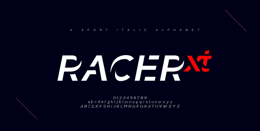 sport modern urban italic alphabet fonts vector image