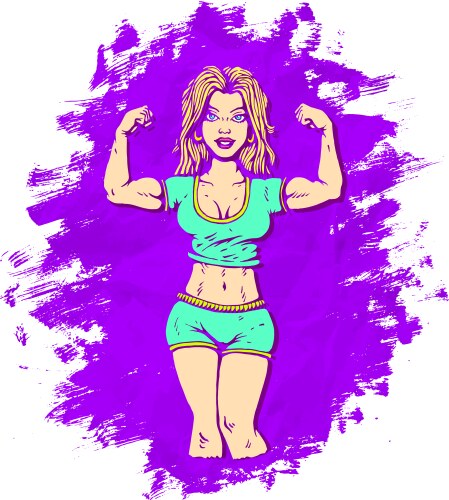 Girl fitness purple vector image