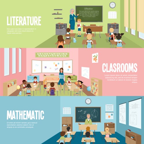 school classroom banners vector image