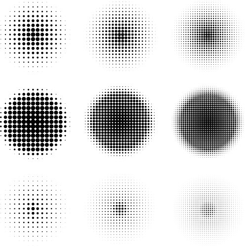 Halftone design elements vector image