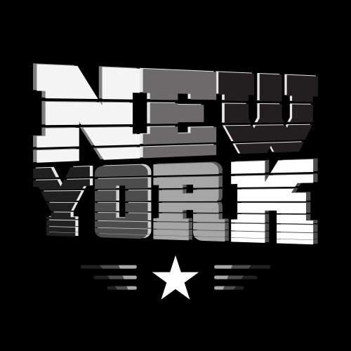 T shirt new york black white gray star vector image