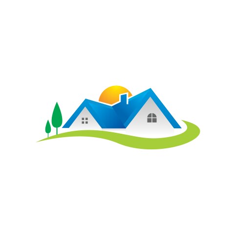 Villa house realty village logo vector image