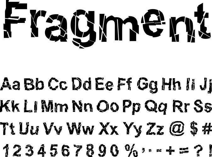 Abstract fragment font vector image