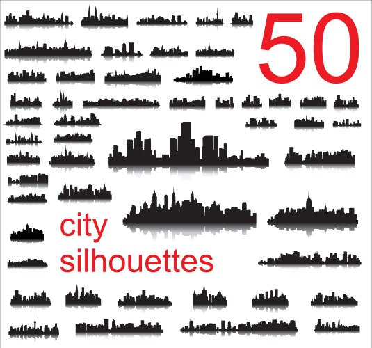 City silhouettes vector image