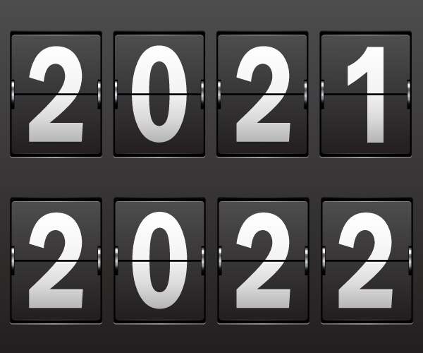 New years date 2021 2022 on mechanical vector image