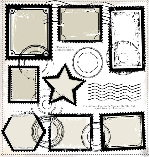 Set of post stamp symbols vector image