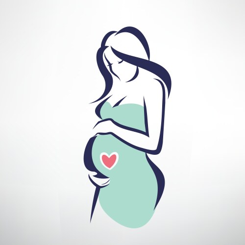 Pregnant woman symbol stylized sketch vector image