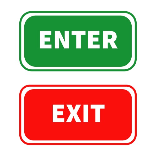 enter and exit sign isolated on white vector image