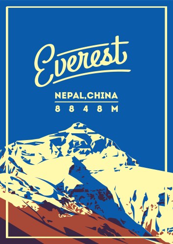 Everest in himalayas nepal china outdoor vector image