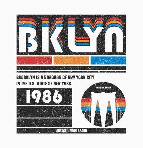 brooklyn new york city t-shirt design vector image