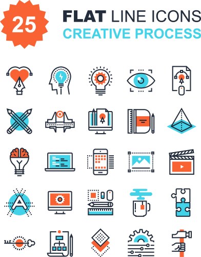 Creative process icons vector image