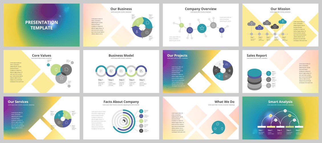 Business presentation templates vector image