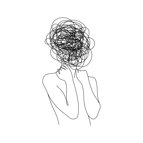 continuous one line drawing of a woman vector image