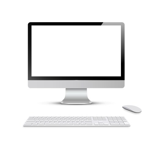 Monitor with keyboard and computer mouse vector image