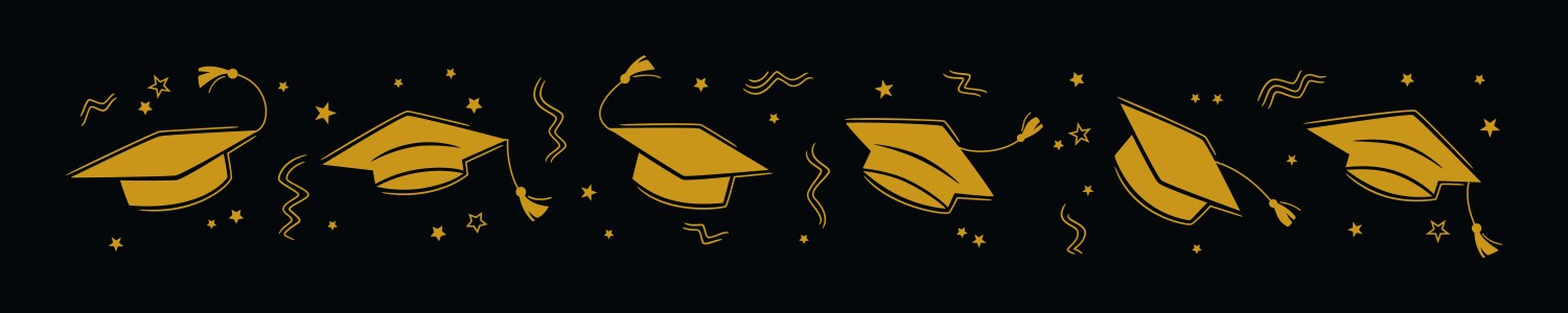 Graduation border with the square academic cap vector image