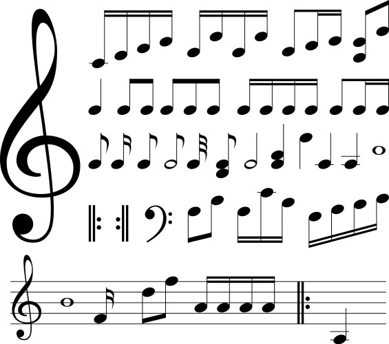 Musical signs note vector image