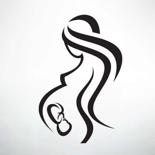 pregnant woman symbol stylized sketch vector image