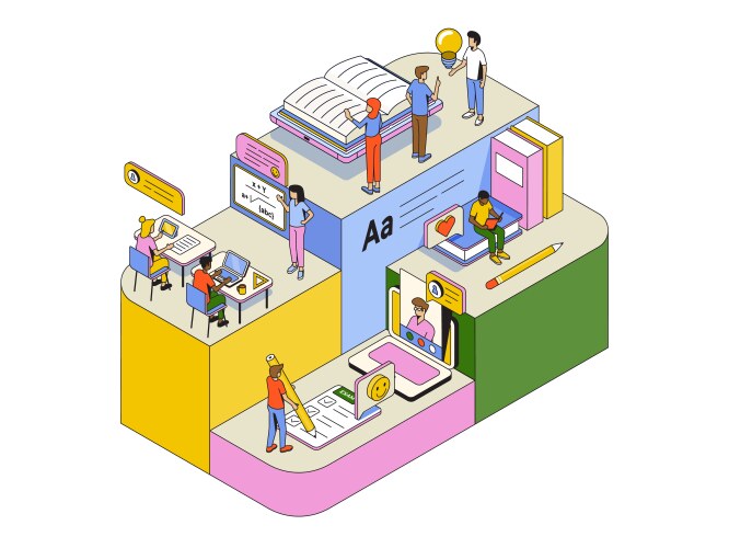 modern isometric design - education vector image