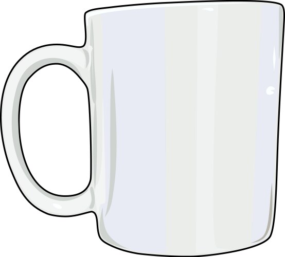 White coffee mug vector image