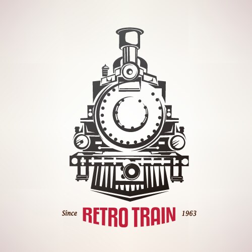 Retro train vintage symbol emblem label vector image