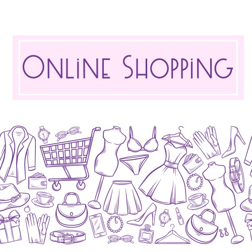 Seamless border fashion shop vector image