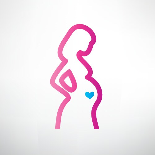 pregnant woman symboloutlined sketch vector image