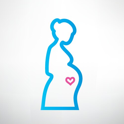 pregnant woman symboloutlined sketch vector image