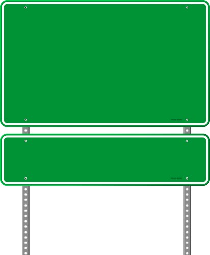 Green blank roadsigns vector image