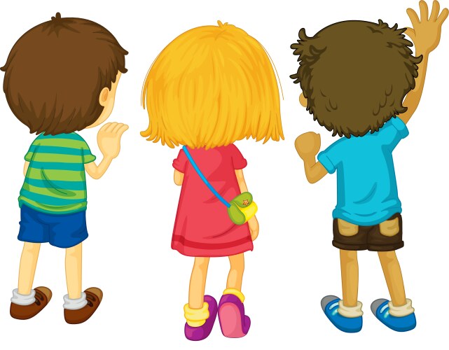 3 kids vector image