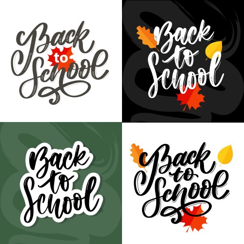 Welcome back to school hand brush lettering vector image