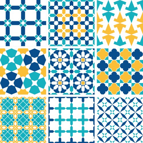 Set of arabic seamless pattern vector image