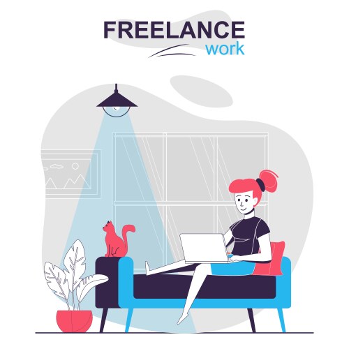 Freelance work isolated cartoon concept vector image