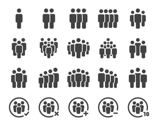 People icon set vector image