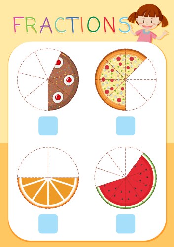 Set of cake fractions vector image