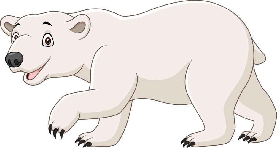 Cartoon polar bear isolated on white background vector image