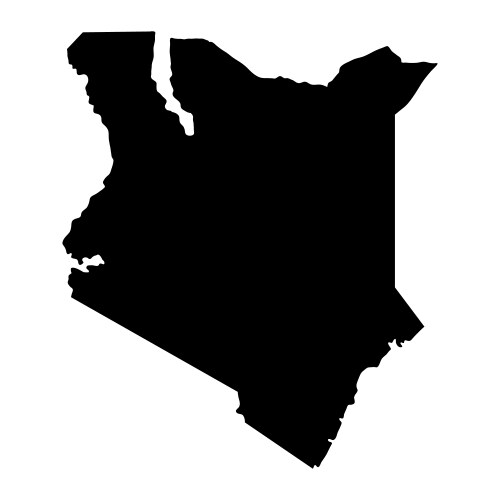 Kenya island map silhouette vector image