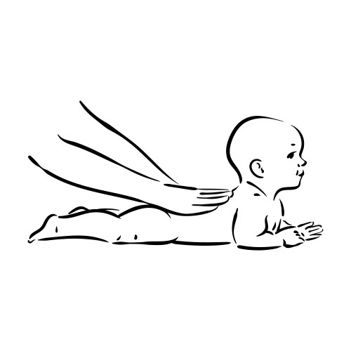 hand drawn baby massage vector image